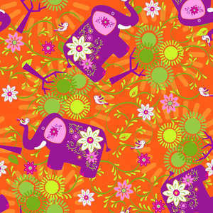 Mystic Elephants Whimsy Fabric